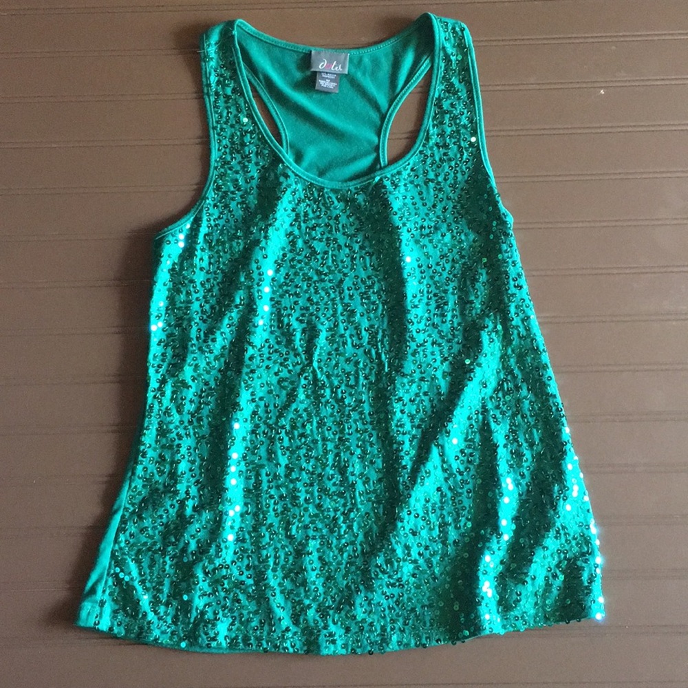Jade green sequin tank